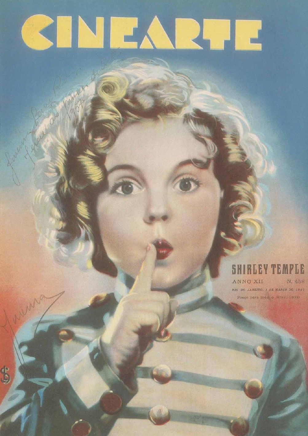 CINEARTE magazine side cover Issue 458 1 March 1937