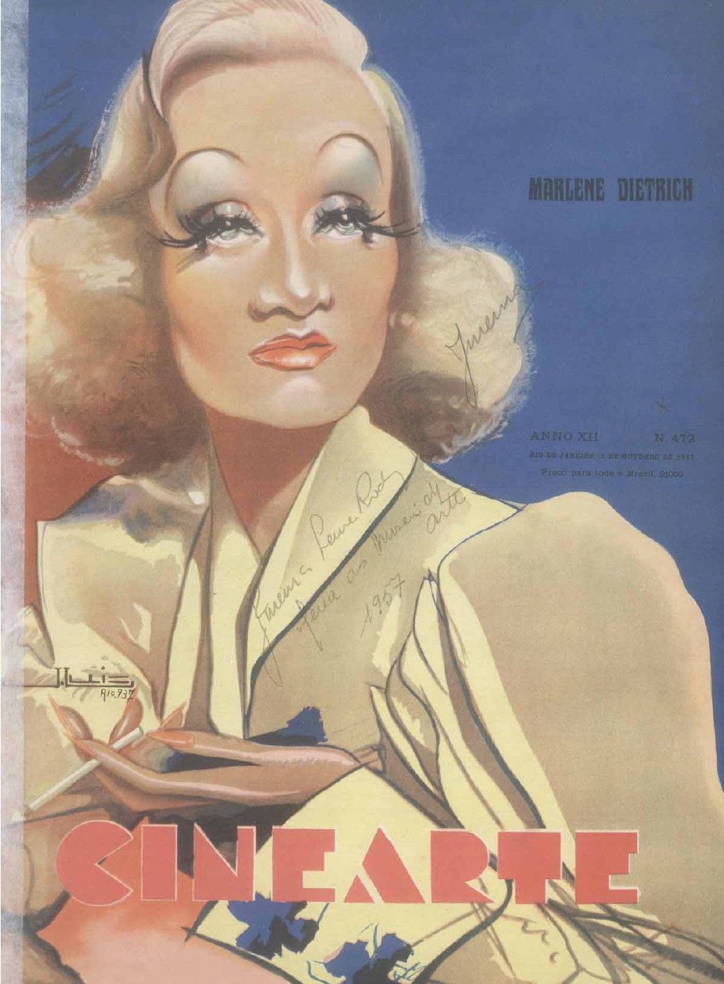CINEARTE magazine side cover Issue 472 1 October 1937