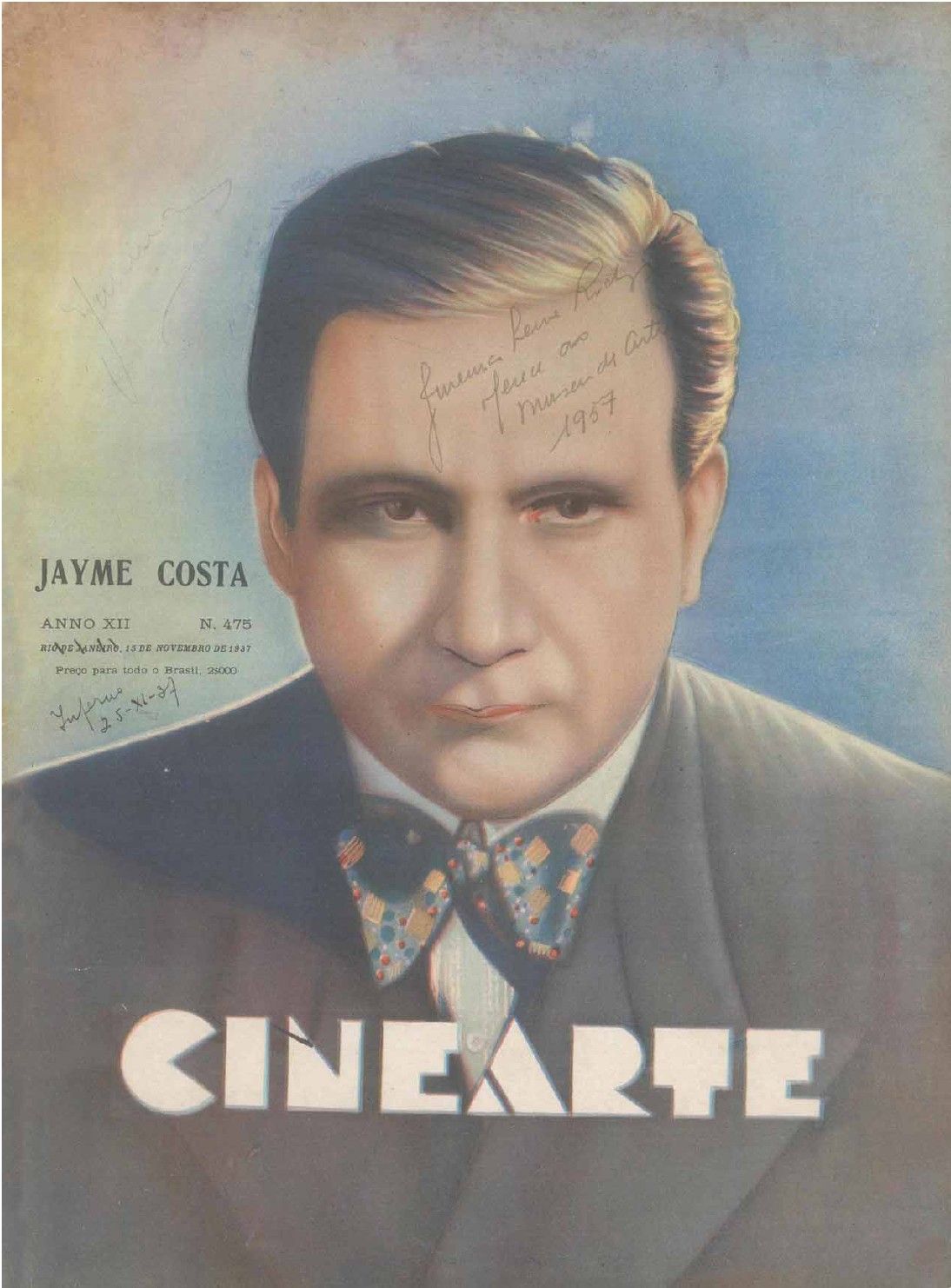 CINEARTE magazine side cover Issue 475 15 November 1937
