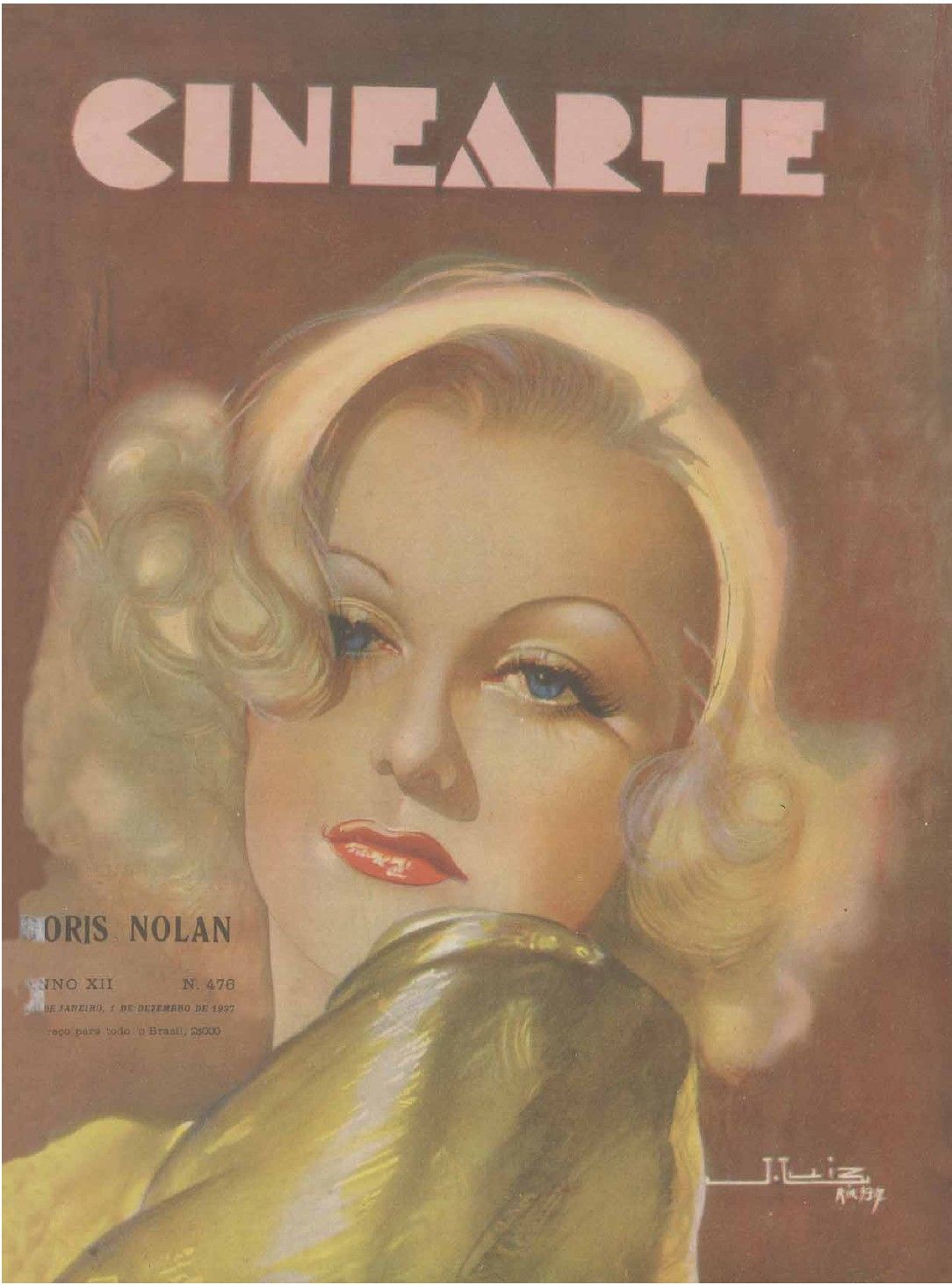 CINEARTE magazine side cover Issue 476 1 December 1937