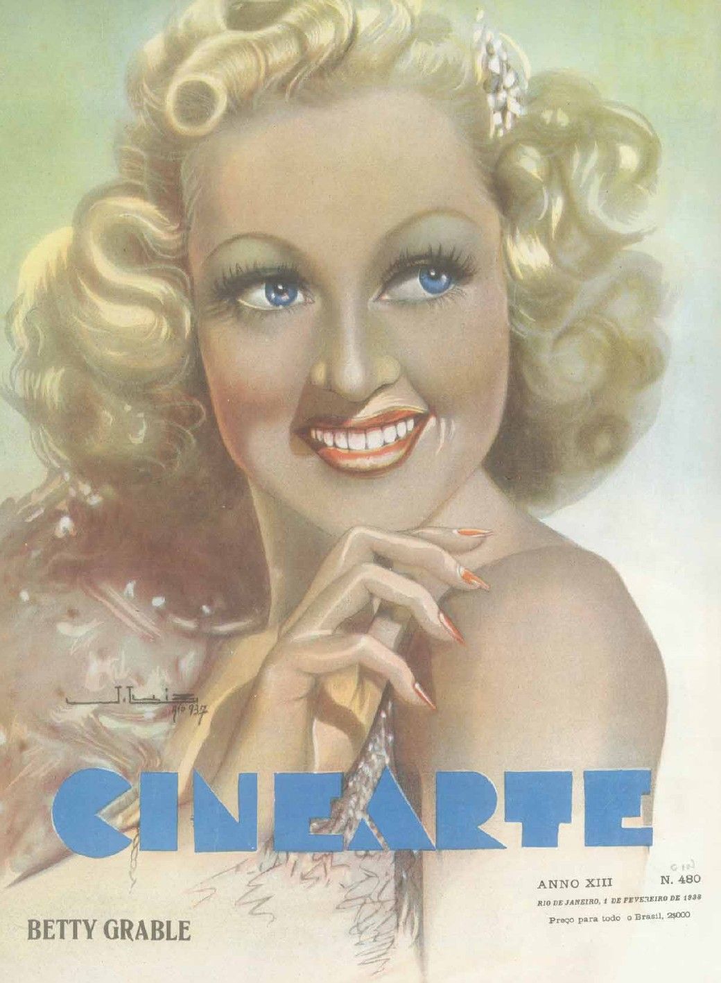 CINEARTE magazine side cover Issue 480 1 February 1938