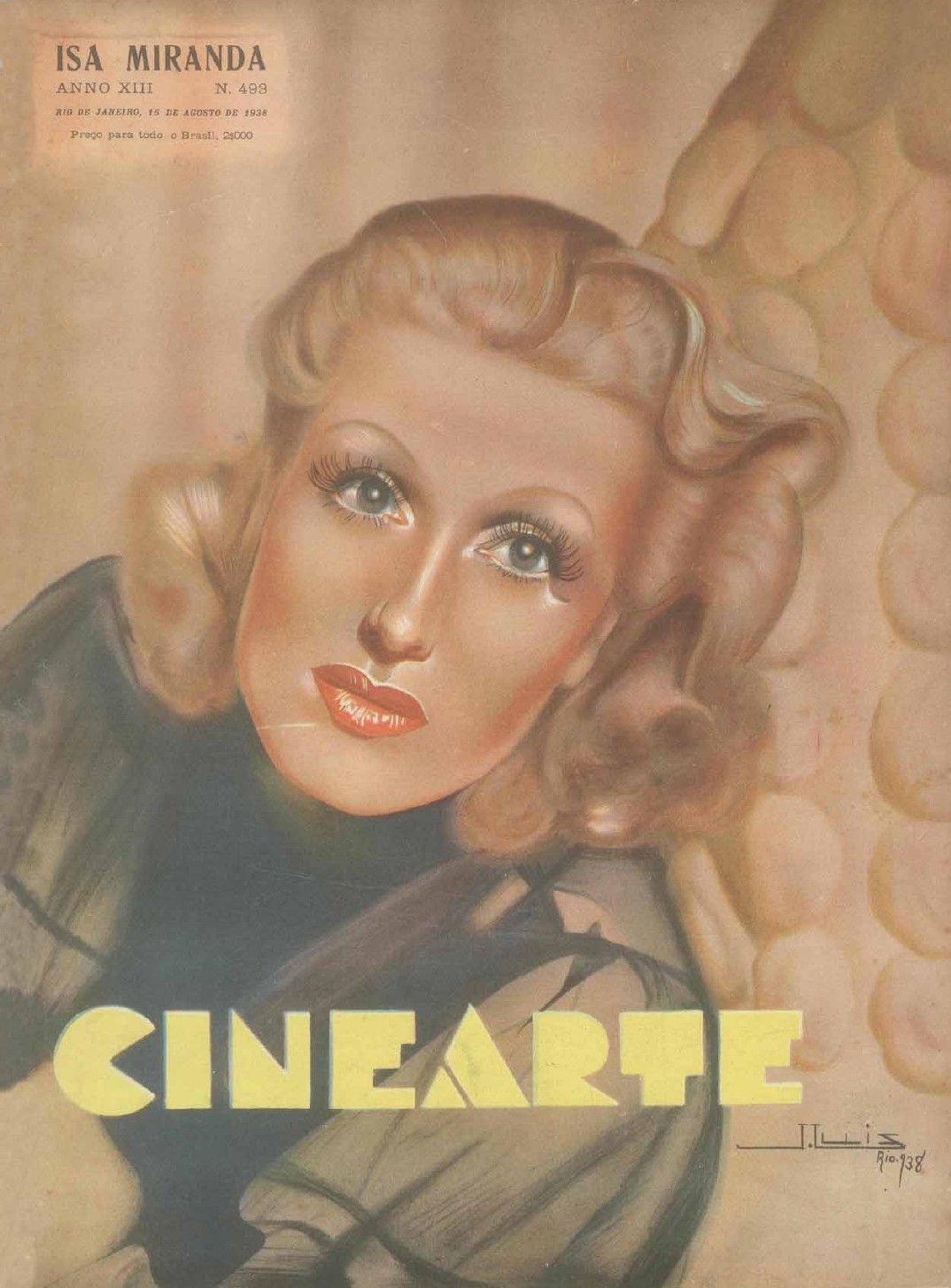 CINEARTE magazine side cover Issue 493 15 August 1938