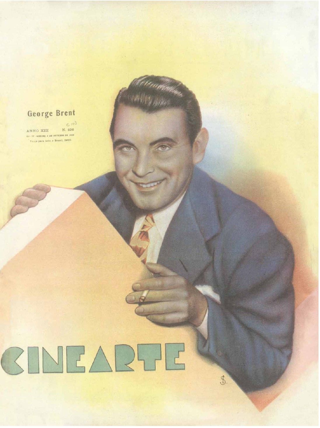 CINEARTE magazine side cover Issue 496 1 October 1938