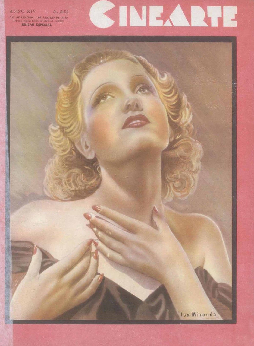 CINEARTE magazine side cover Issue 502 1 January 1939