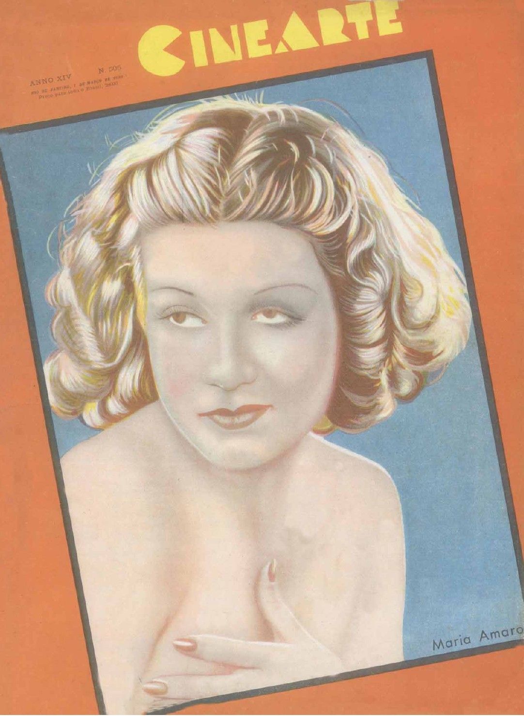 CINEARTE magazine side cover Issue 505 15 February 1939