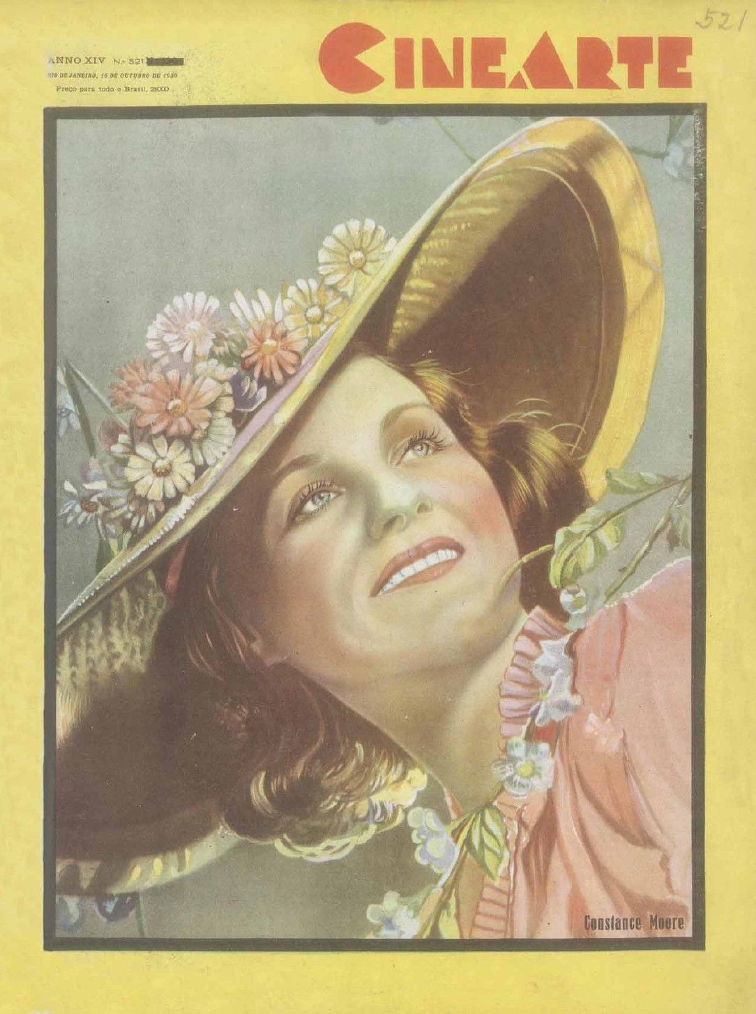 CINEARTE magazine side cover Issue 521 15 October 1939