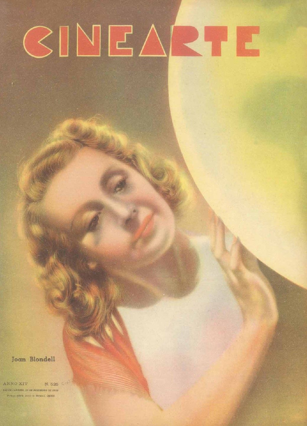 CINEARTE magazine side cover Issue 525 15 December 1939