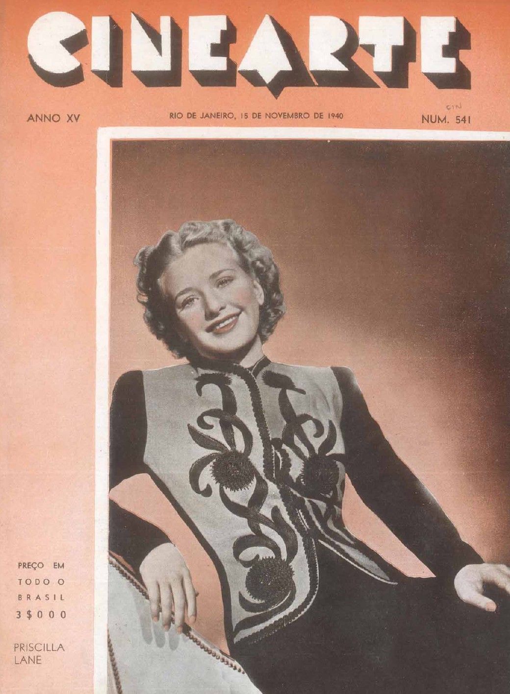 CINEARTE magazine side cover Issue 541 15 November 1940
