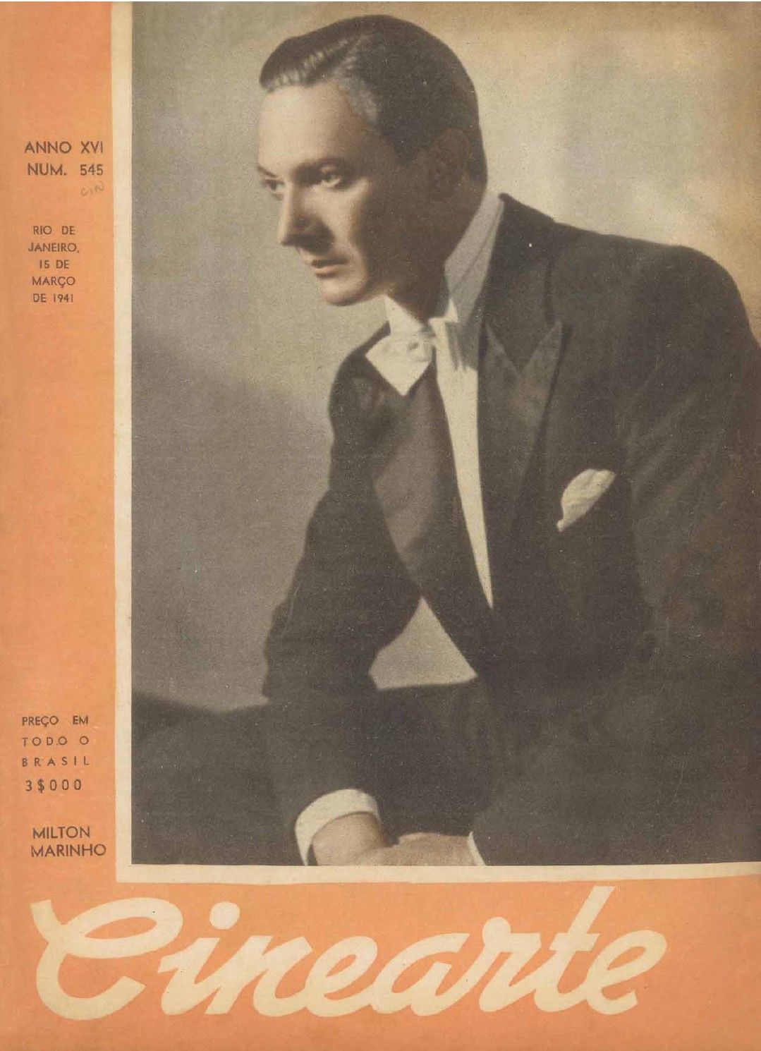 CINEARTE magazine side cover Issue 545 15 March 1941