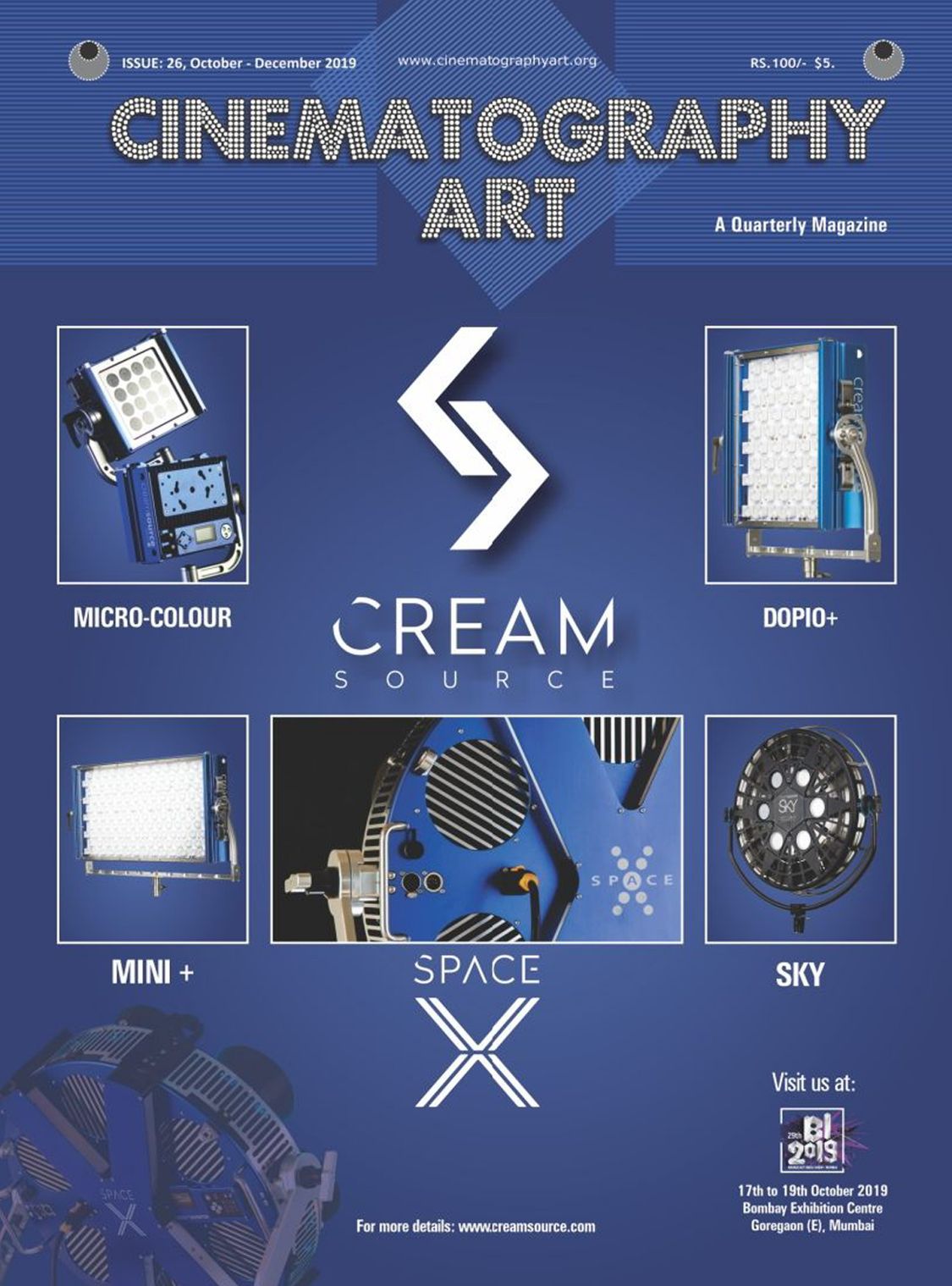 CINEMATOGRAPHY ART magazine side cover Issue 26  October/December 2019