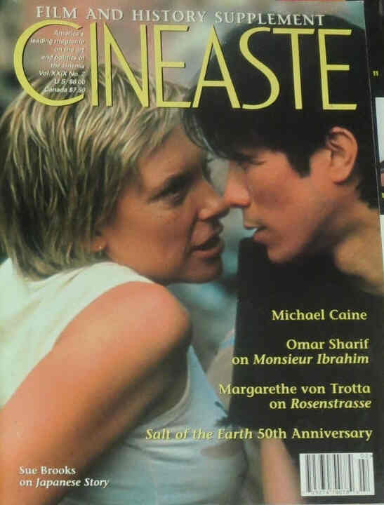 CINEASTE magazine side cover Issue 109 Vol 29 #2 March 2004