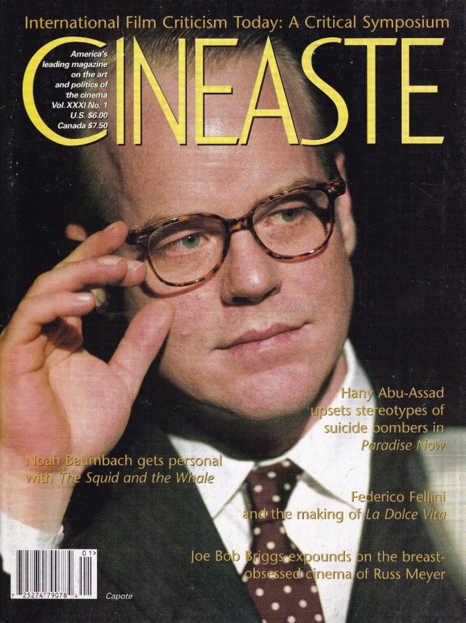CINEASTE magazine side cover Issue 116 Vol 31 #1 December 2005