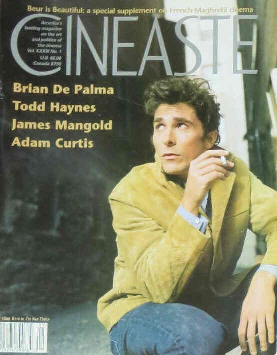 CINEASTE magazine side cover Issue 124  Vol 33 # 1  