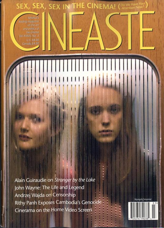 CINEASTE magazine side cover  Vol 39 # 3 Summer 2014
