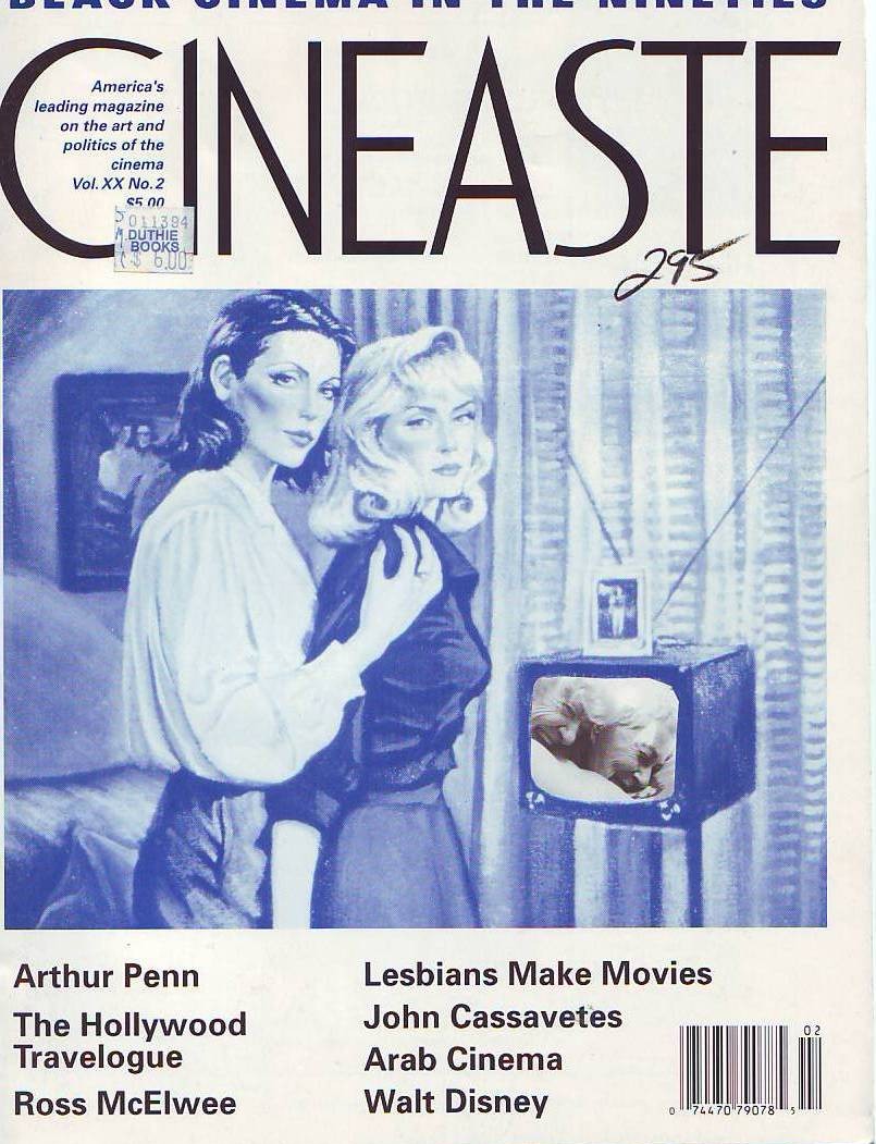 CINEASTE magazine side cover Issue 75  Vol 20 #2 December 1993