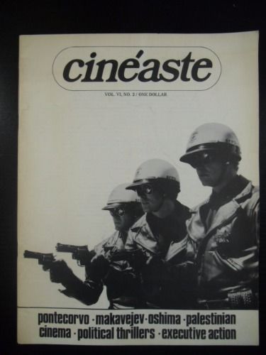 CINEASTE magazine side cover Issue 21 Vol 6 #2 December 1973