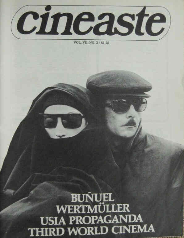 CINEASTE magazine side cover Issue 26 Vol 7 #3 September 1976