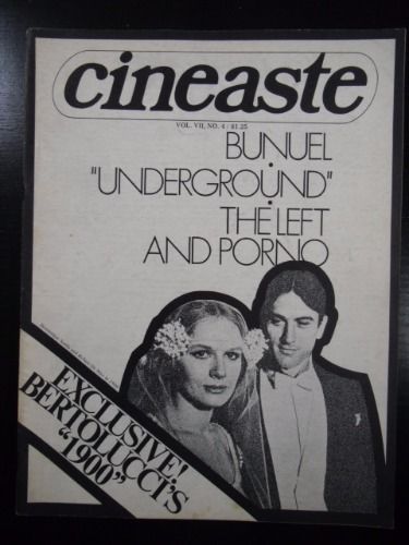 CINEASTE magazine side cover Issue 27 Vol 7 #4 December 1976