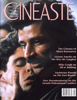 CINEASTE magazine side cover Issue 104 Vol 28 #1 December 2002