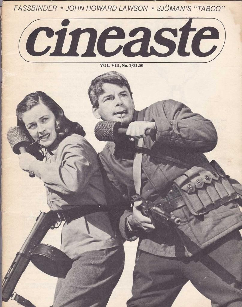 CINEASTE magazine side cover Issue 29 Vol 8 #2 September 1977