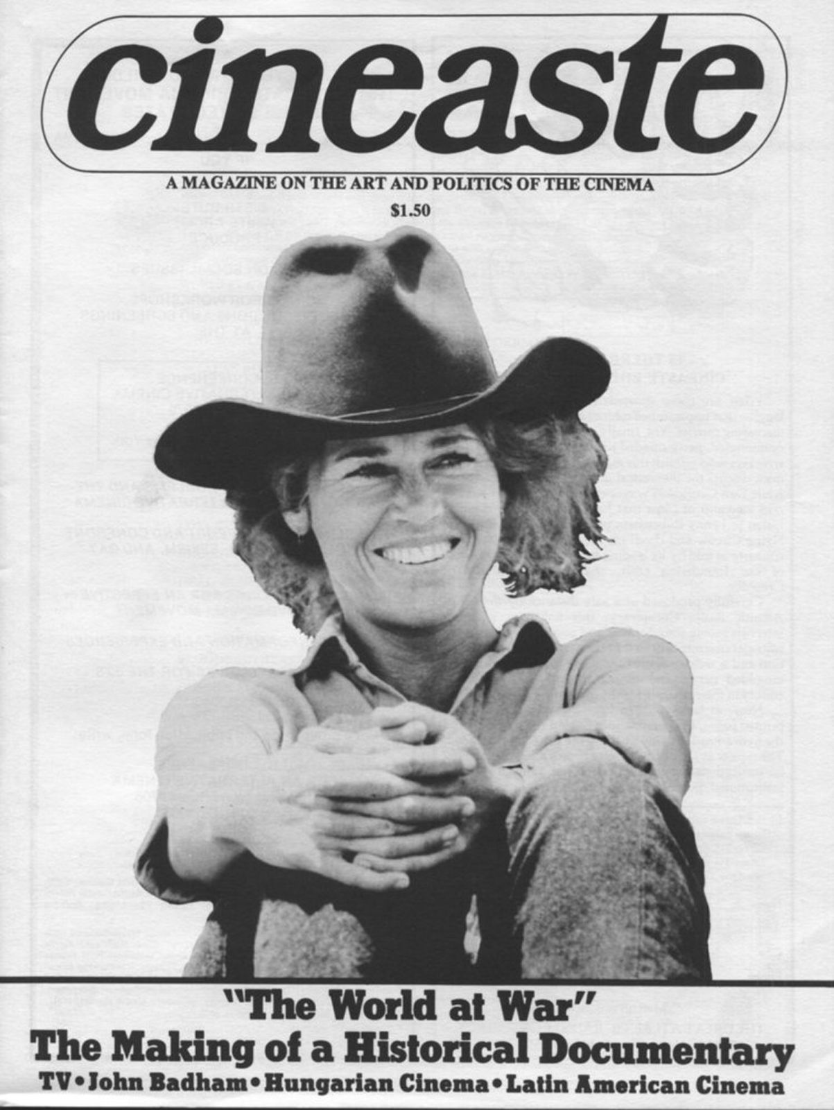 CINEASTE magazine side cover Issue 33 Vol 9 #2 December 1978