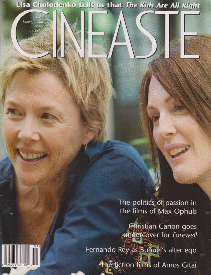 CINEASTE magazine side cover Issue 135  Vol 35 # 4  