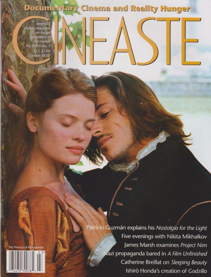 CINEASTE magazine side cover Issue 138  Vol 36 # 3  