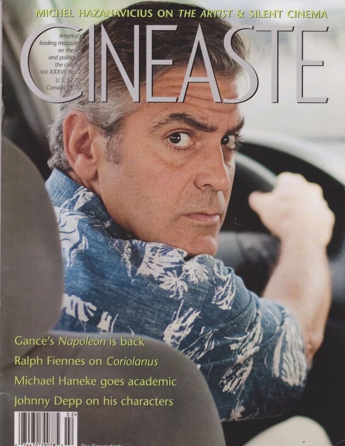 CINEASTE magazine side cover Issue 141  Vol 37 # 2  
