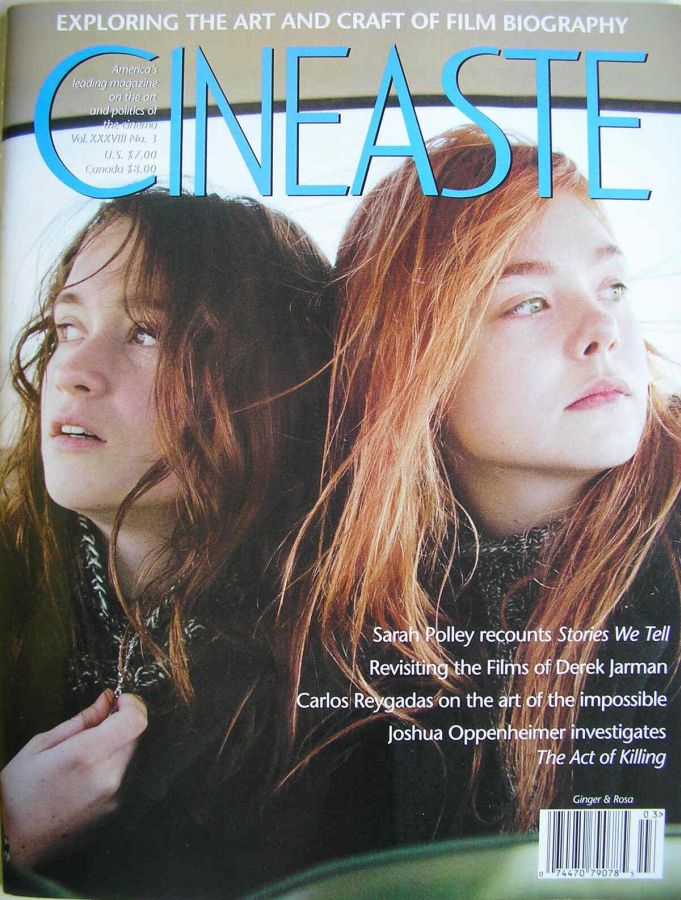 CINEASTE magazine side cover  Vol 38 # 3 Summer 2013