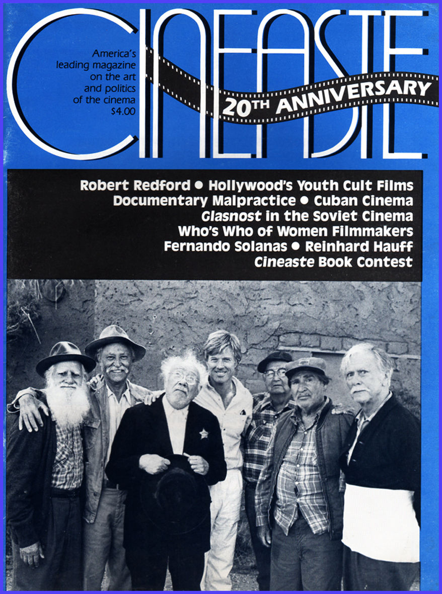 CINEASTE magazine side cover Issue 60 Vol 16 #1/2 December 1987