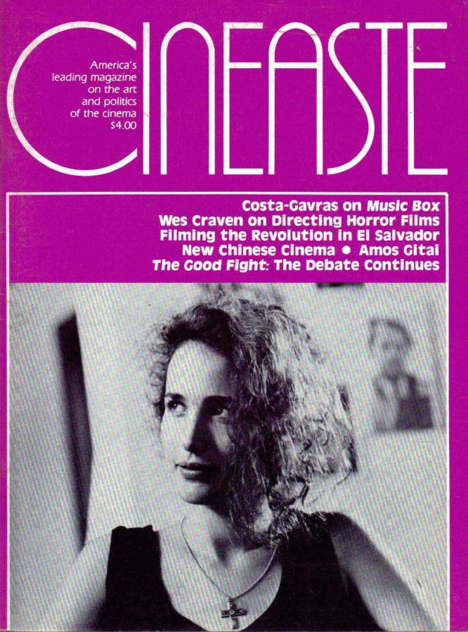 CINEASTE magazine side cover Issue 65 Vol 17 #3 February 1990