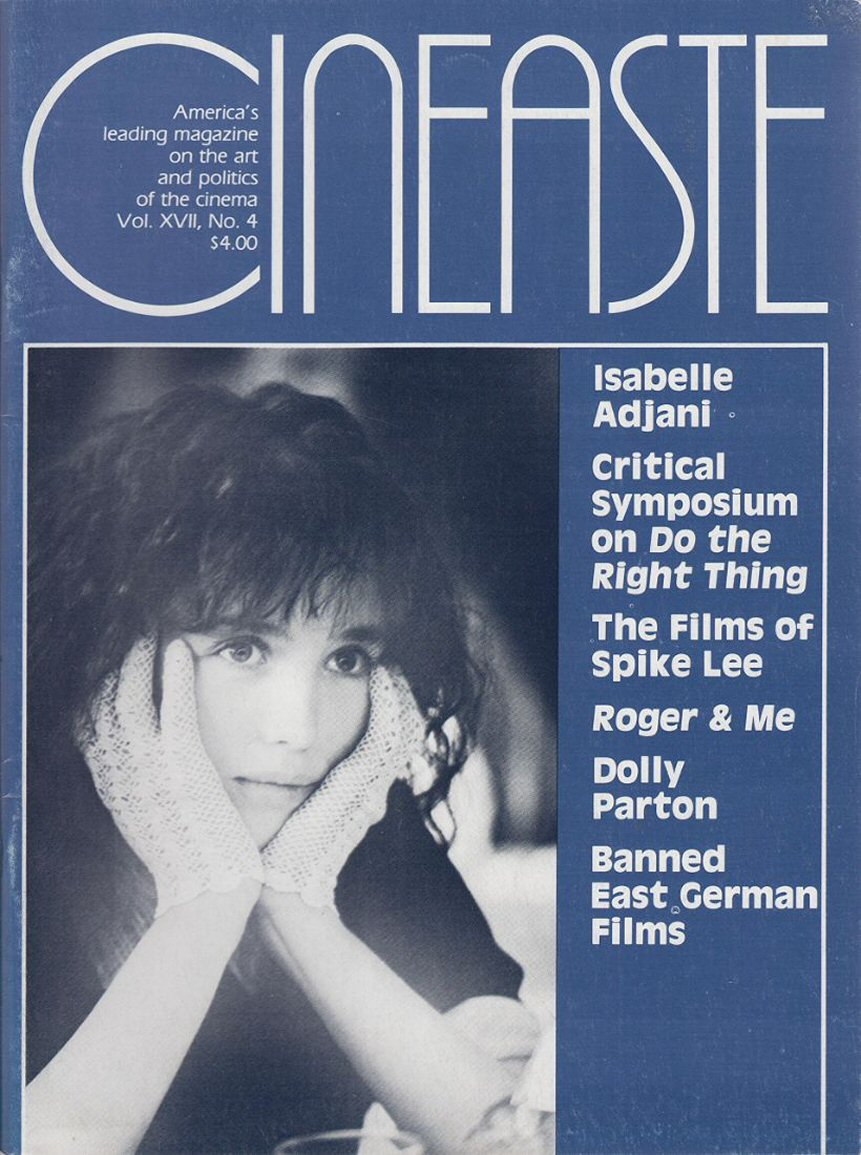 CINEASTE magazine side cover Issue 66 Vol 17 #4 June 1990