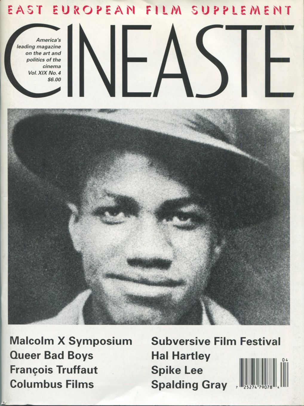CINEASTE magazine side cover Issue 73  Vol 19 #4 March 1993