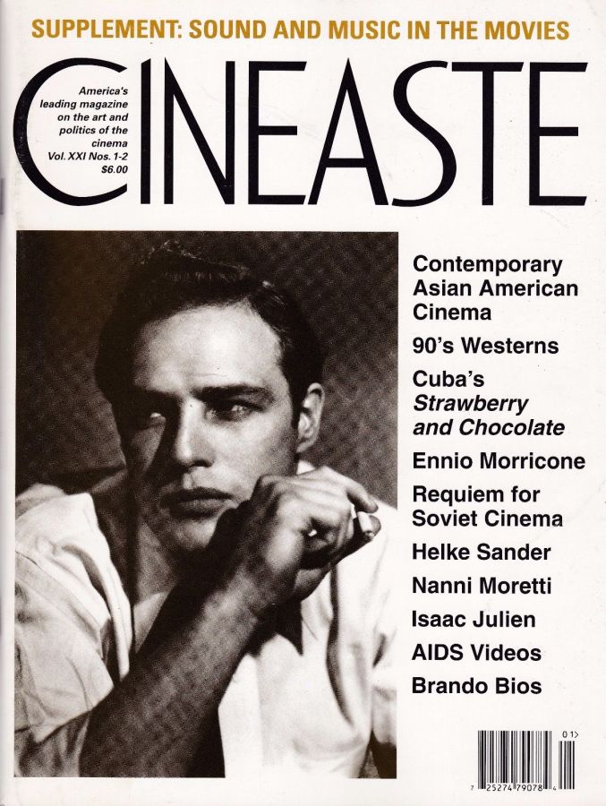 CINEASTE magazine side cover Issue 78 Vol 21 #1/2 February 1995