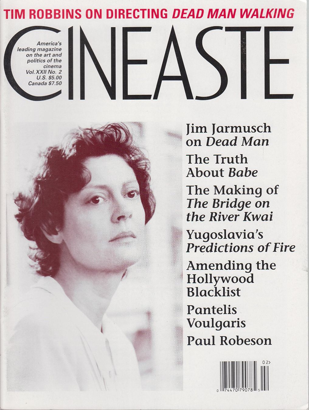 CINEASTE magazine side cover Issue 82 Vol 22 #2 June 1996
