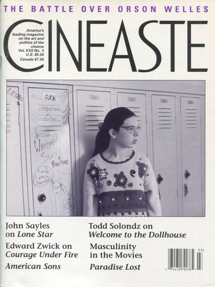 CINEASTE magazine side cover Issue 83 Vol 22 #3 December 1996