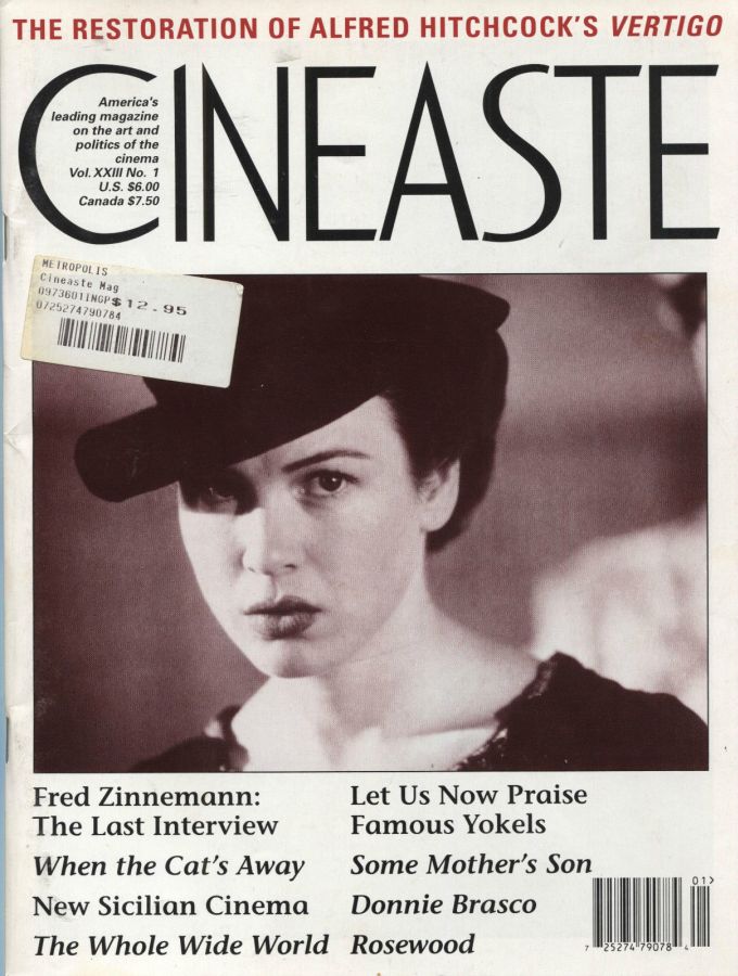 CINEASTE magazine side cover Issue 85 Vol 23 #1 July 1997