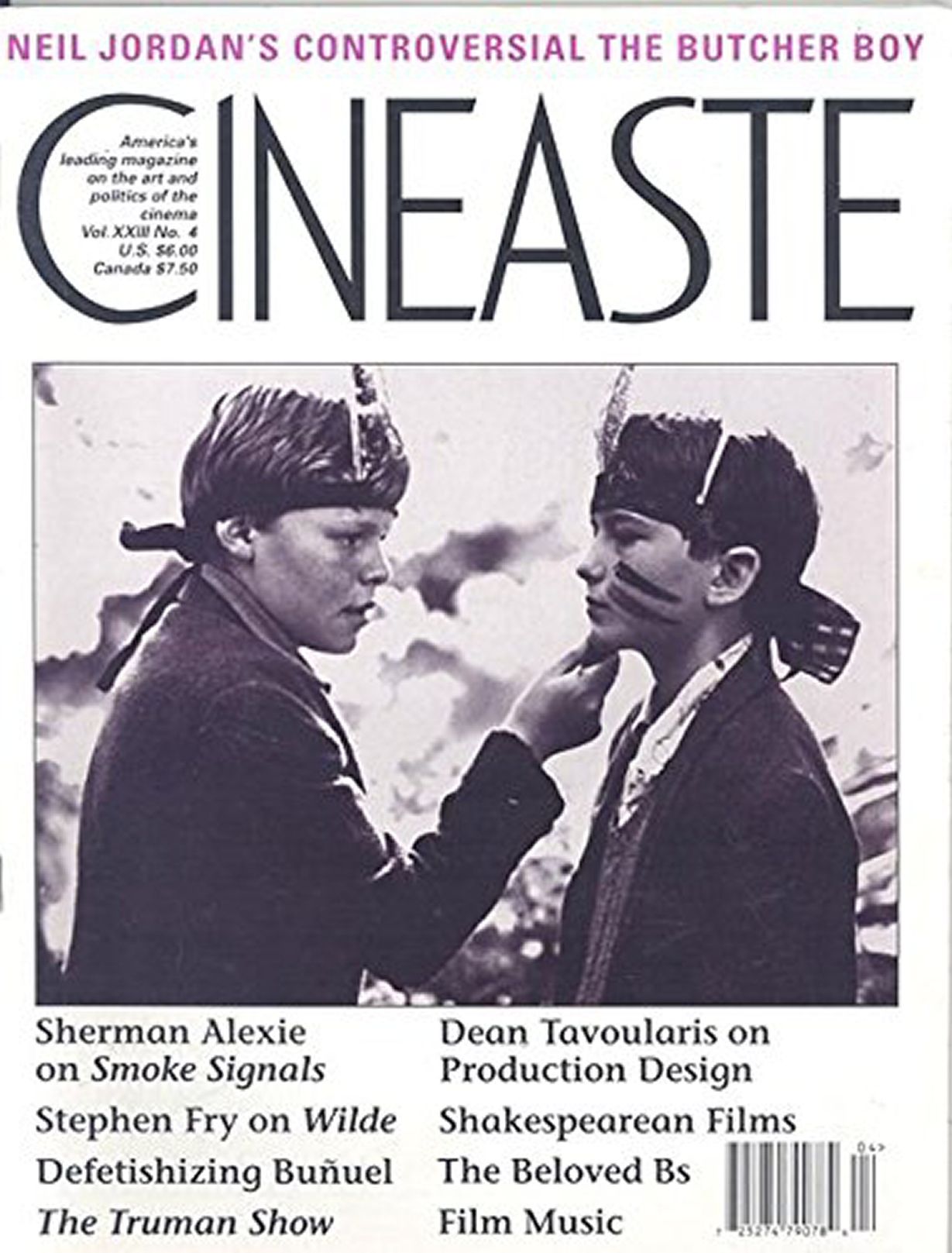 CINEASTE magazine side cover Issue 88 Vol 23 #4 July 1998