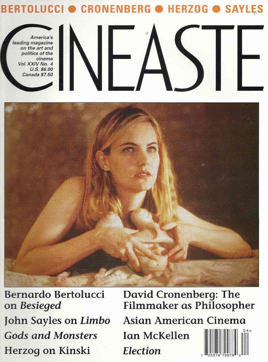 CINEASTE magazine side cover Issue 91 Vol 24 #4 September 1999
