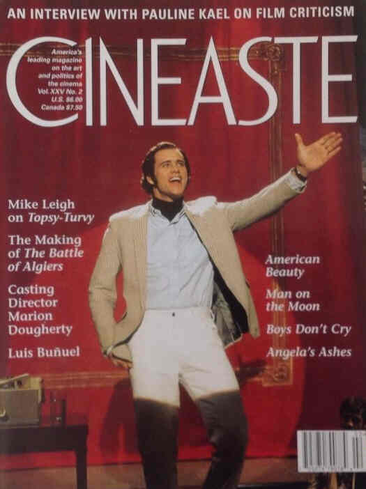 CINEASTE magazine side cover Issue 93 Vol 25 #2 April 2000