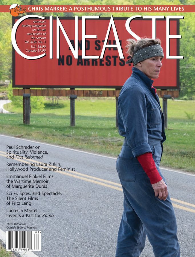 CINEASTE magazine side cover Summer 2018