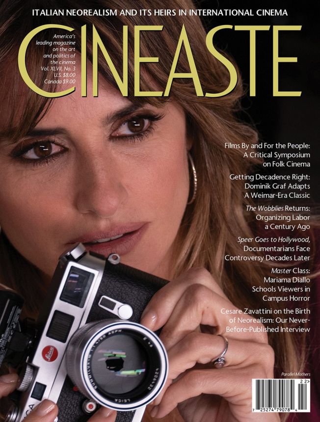 CINEASTE magazine side cover  Vol 47 No 3 Summer 2022