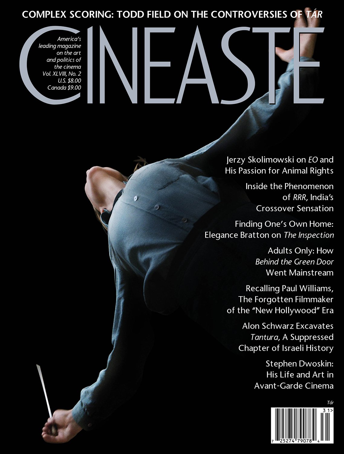 CINEASTE magazine side cover  Vol 48 No  2 Spring 2023