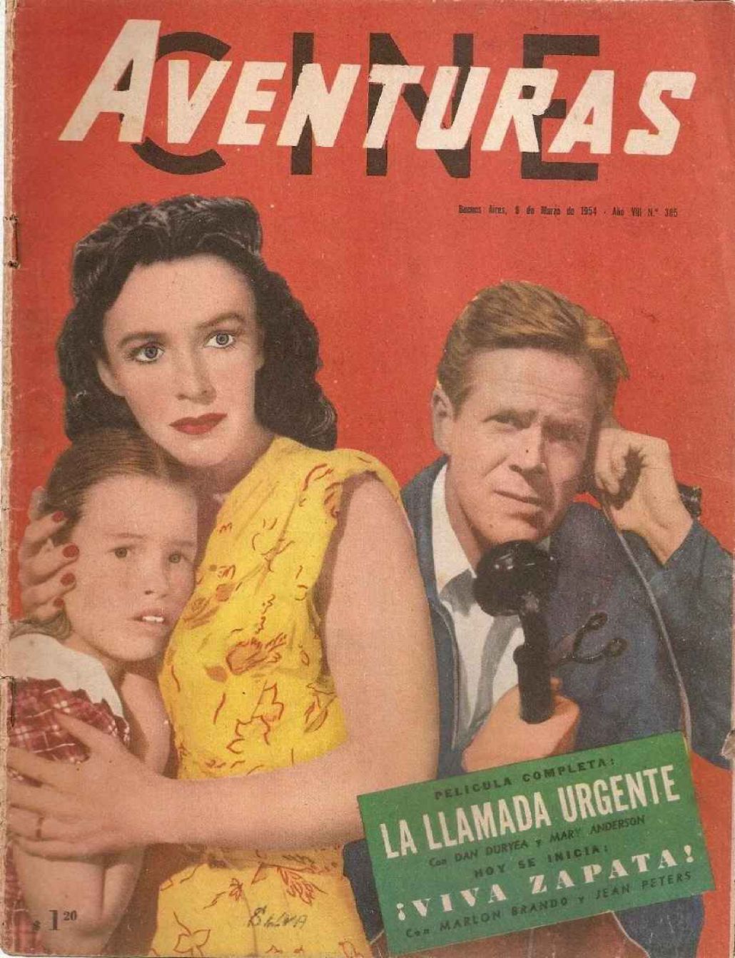 CINE AVENTURAS magazine side cover Issue 385  March 1954