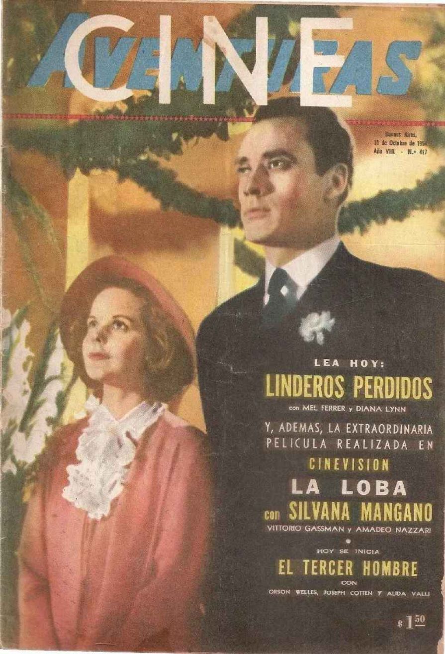 CINE AVENTURAS magazine side cover Issue 417  October 1954
