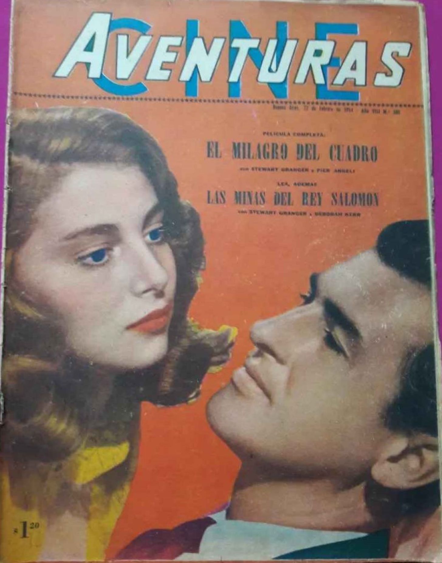 CINE AVENTURAS magazine side cover Issue 383   1954