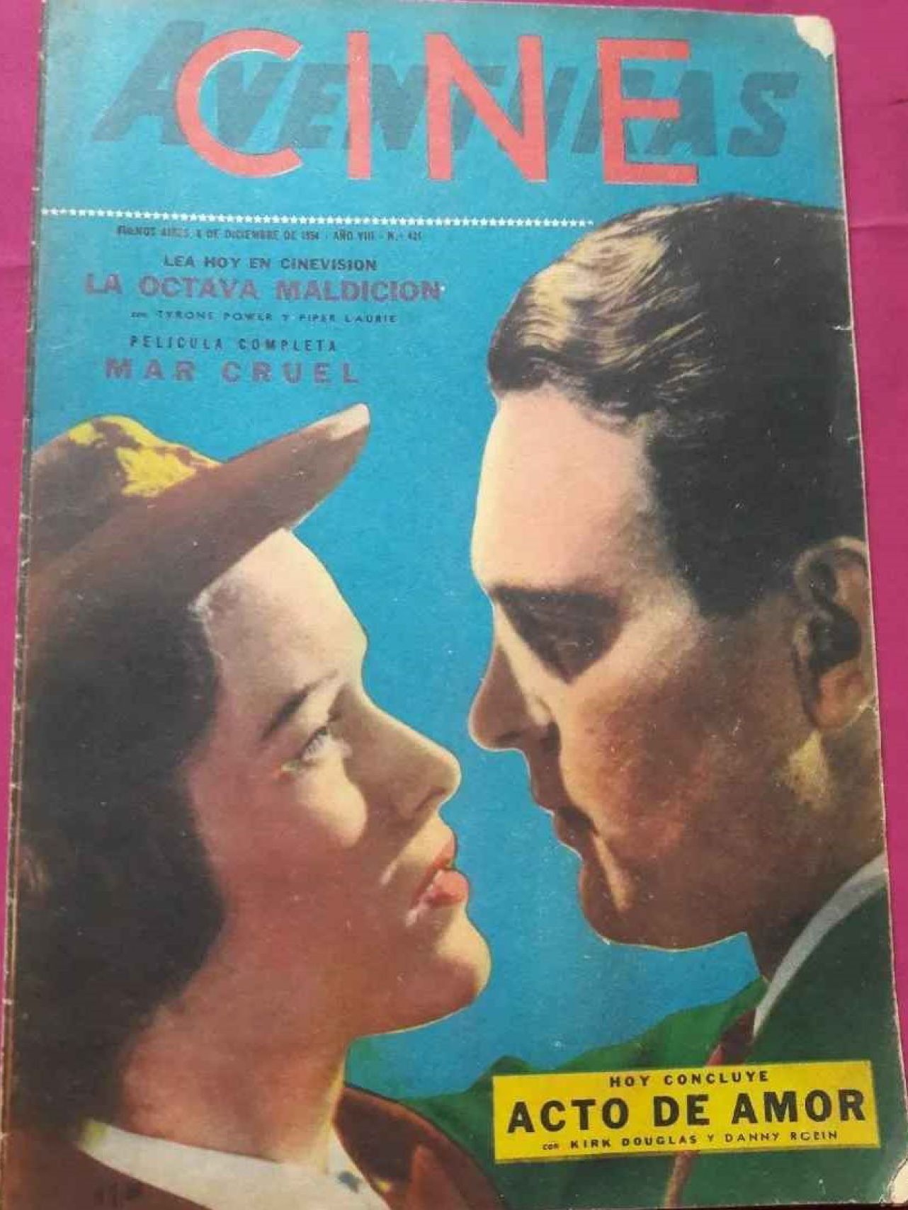 CINE AVENTURAS magazine side cover Issue 424   1954