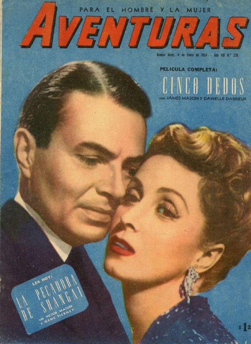 CINE AVENTURAS magazine side cover Issue 376 4 January 1954