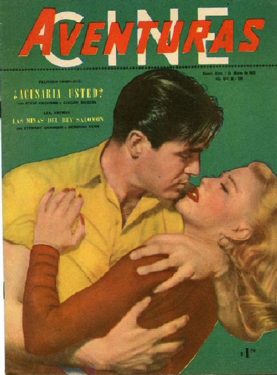 CINE AVENTURAS magazine side cover Issue 384 1 March 1954