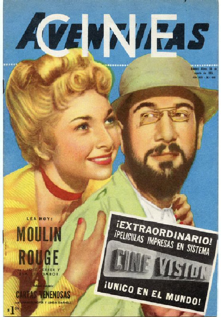CINE AVENTURAS magazine side cover Issue 408 16 August 1954
